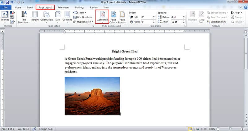how do you put a watermark on a word document
