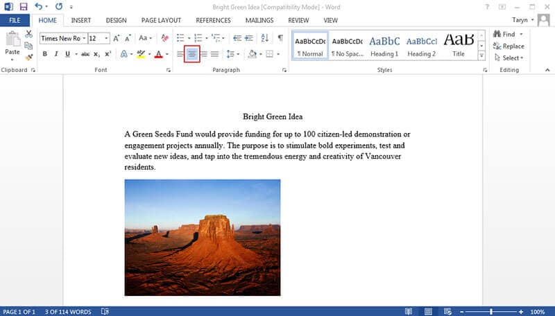 align text boxes in word