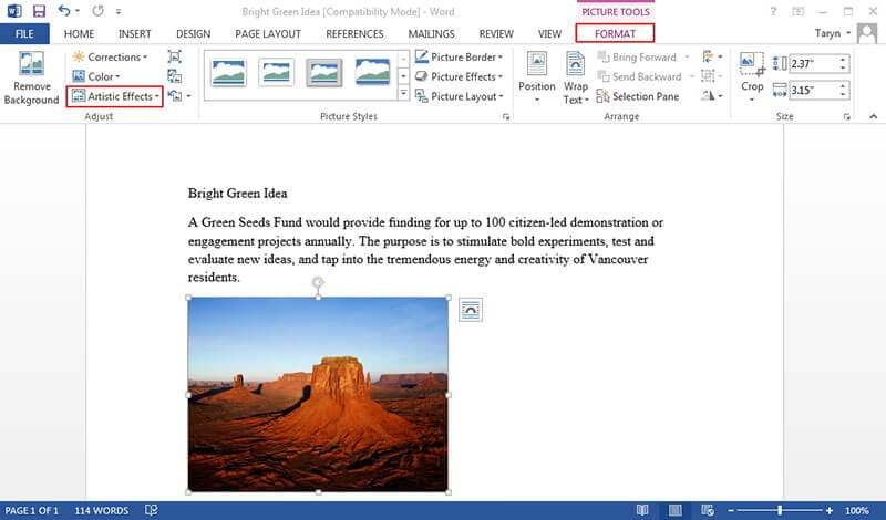 how to edit picture in microsoft word