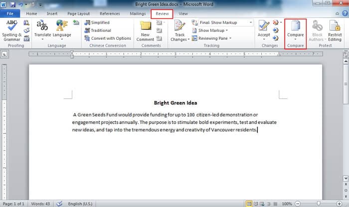 word compare documents