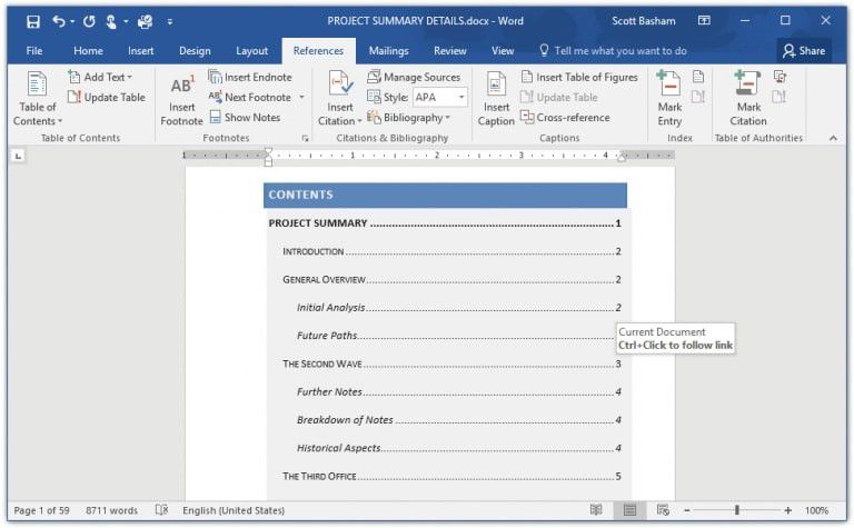 How To Make A Table Of Contents In Word 2016 Lester Coubled