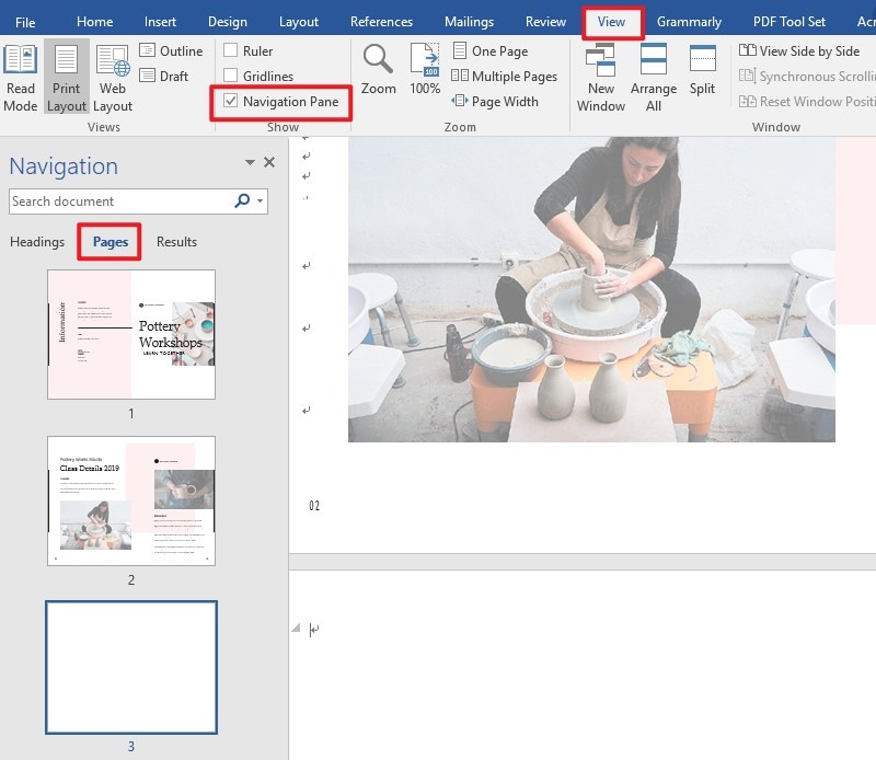delete blank page in word