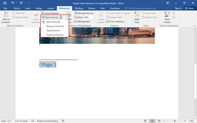 comment faire des notes de bas de page dans word