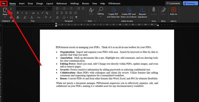 edit protected word document by printing