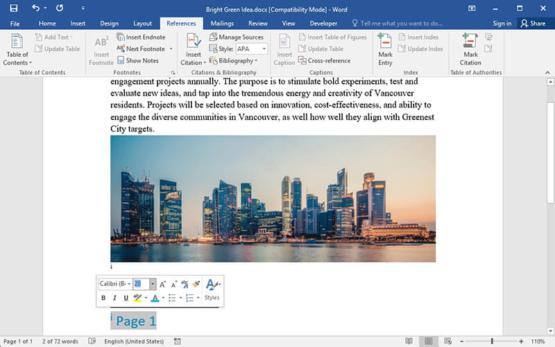 comment insérer une note de bas de page dans word