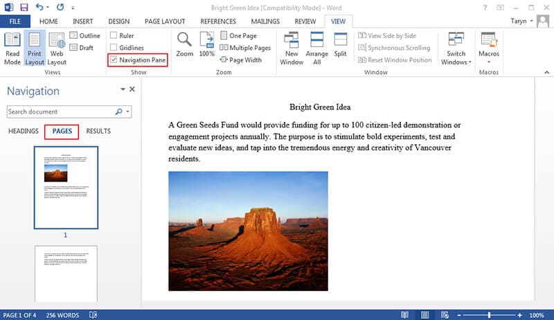 how to insert a page in word from another document