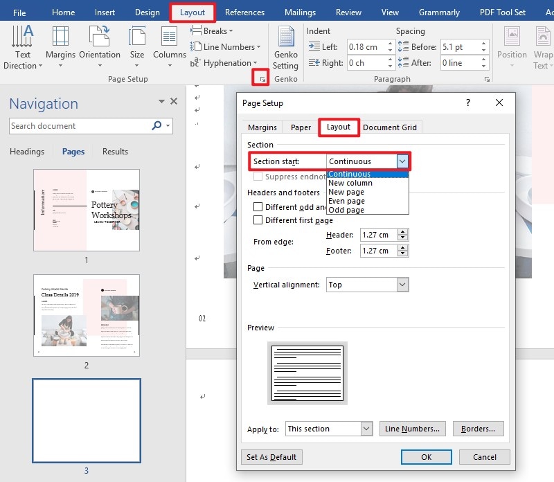 remove blank page in word
