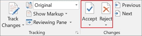 how to remove track changes in word
