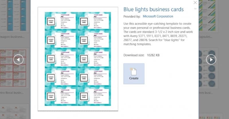 make a business card in word for mac