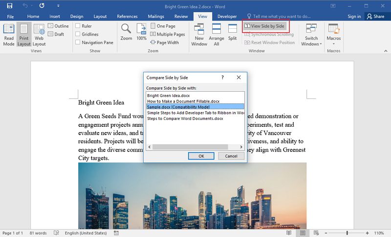 compare word documents