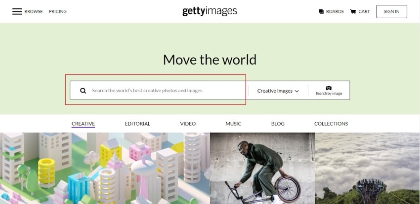 search getty images