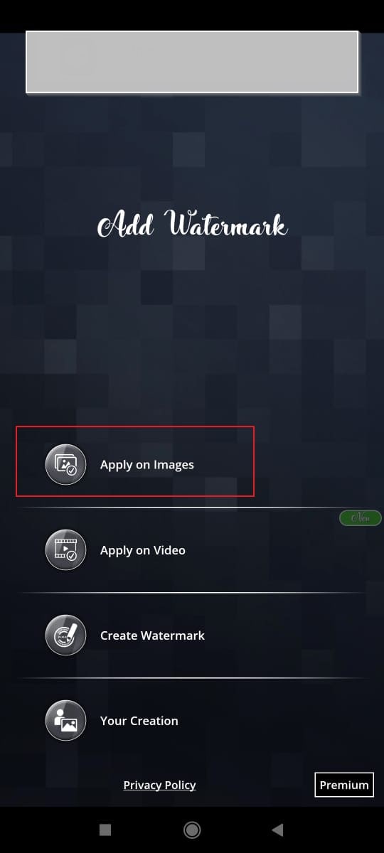 select the apply on images option