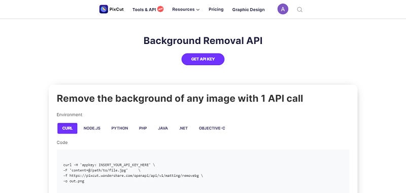 PixCut background removal API 