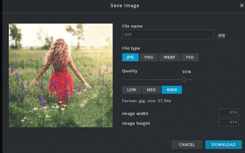 export your image without watermark