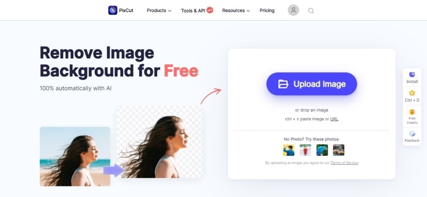 pixcut main page