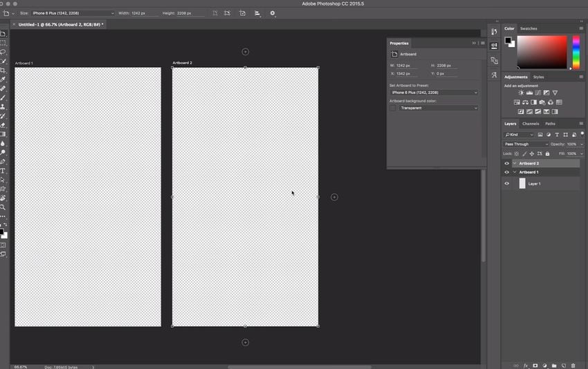 Make Photoshop Artboards Background Transparent