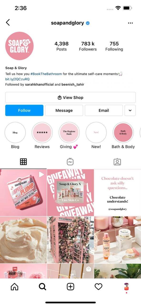 soap and glory instagram highlight covers