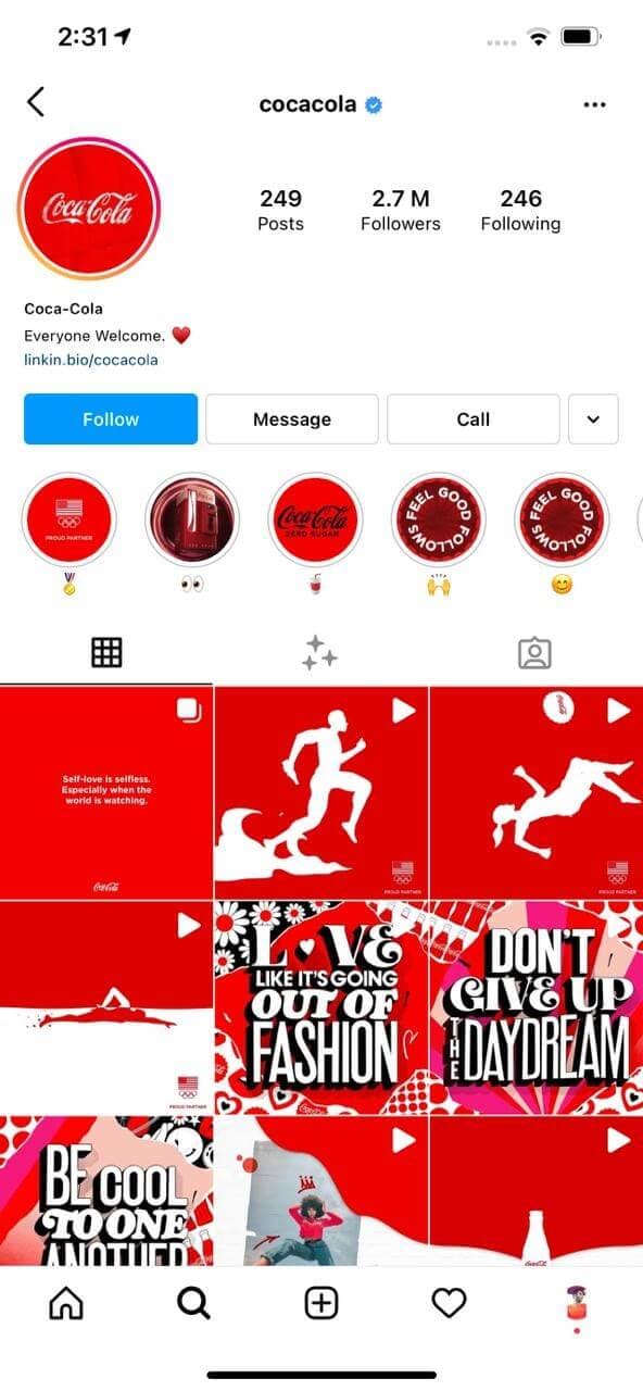coca cola instagram highlight covers