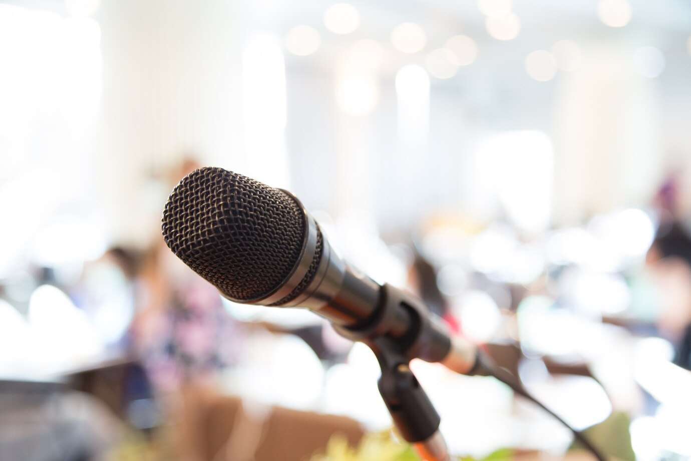 microphone at a conference