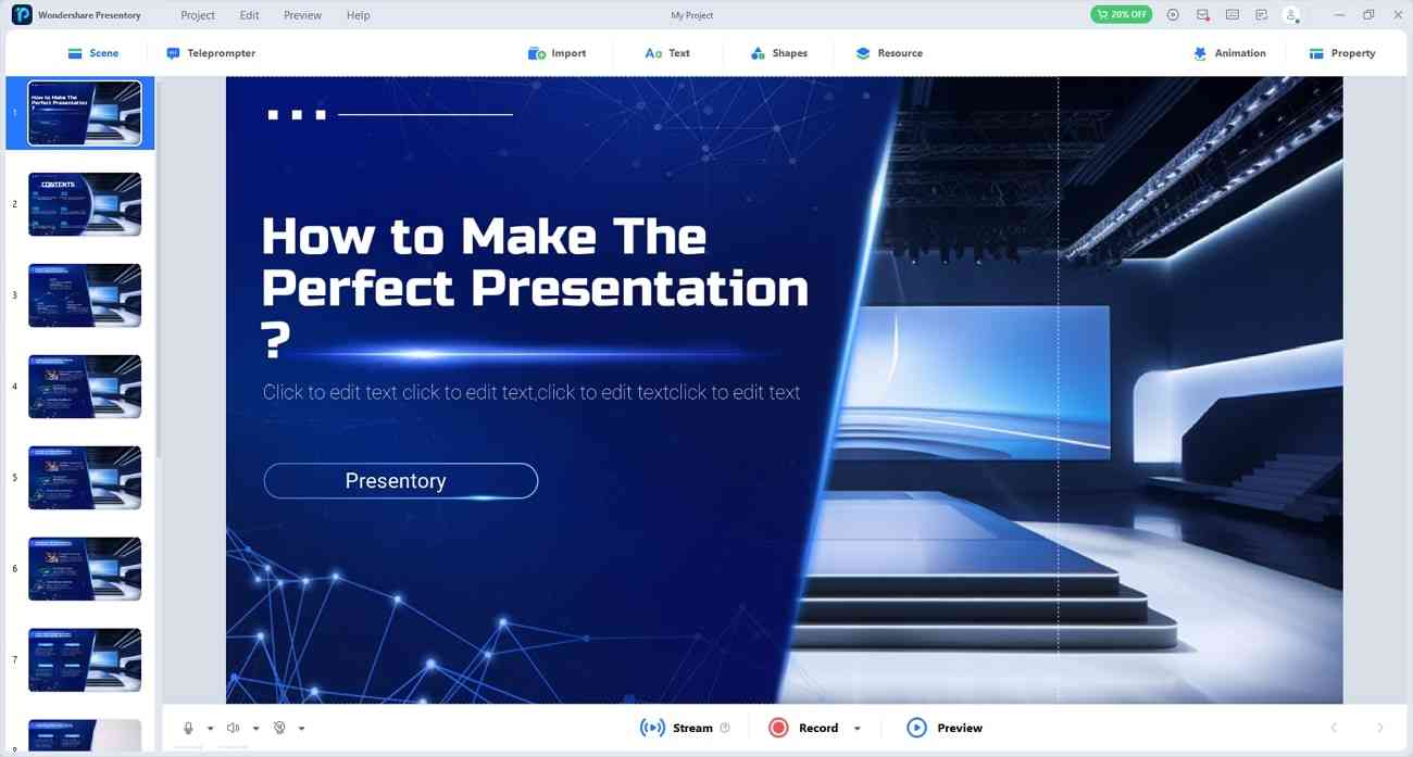create ai presentations with presentory