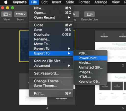 convert from keynote to powerpoint