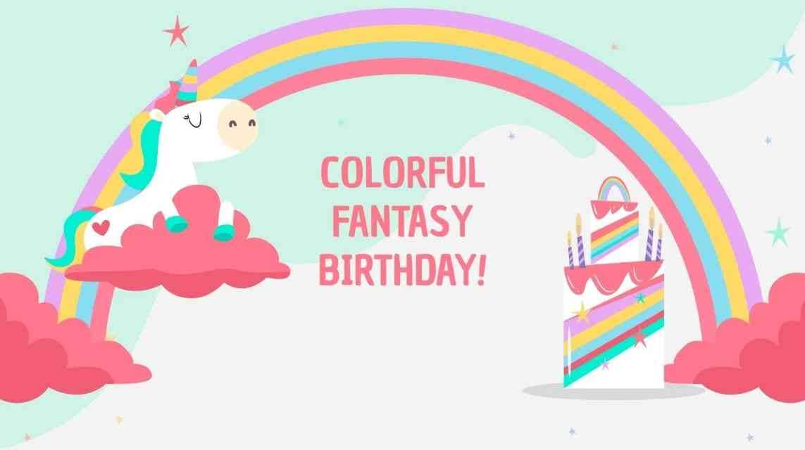 colorful fantasy birthday ppt template
