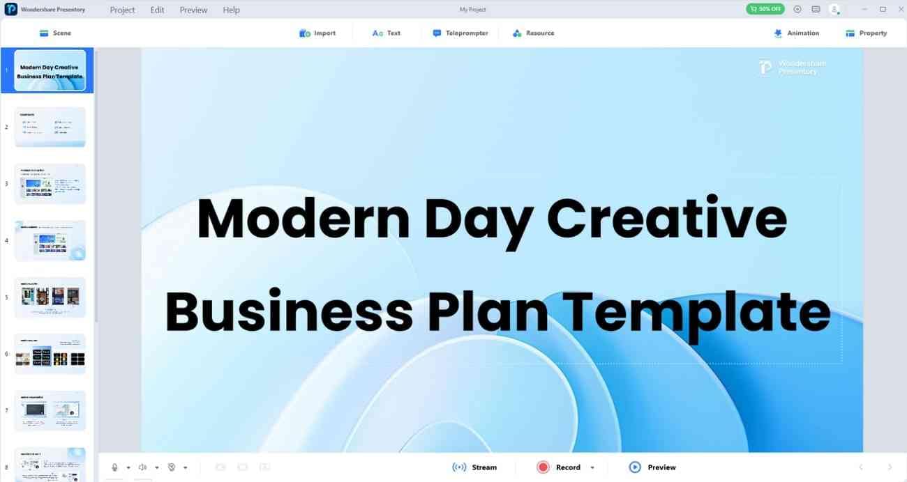 presentory business plan ppt template