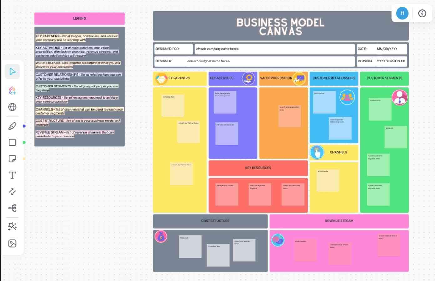 clickup business model canvas example