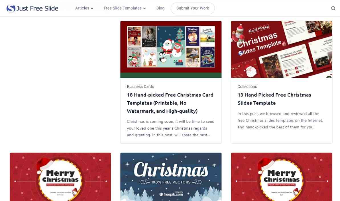 just free slide christmas powerpoint templates