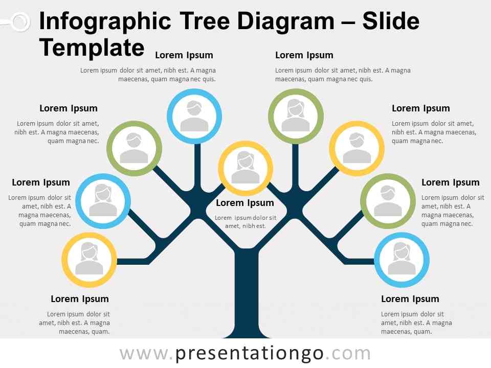 infographic tree diagramテンプレート