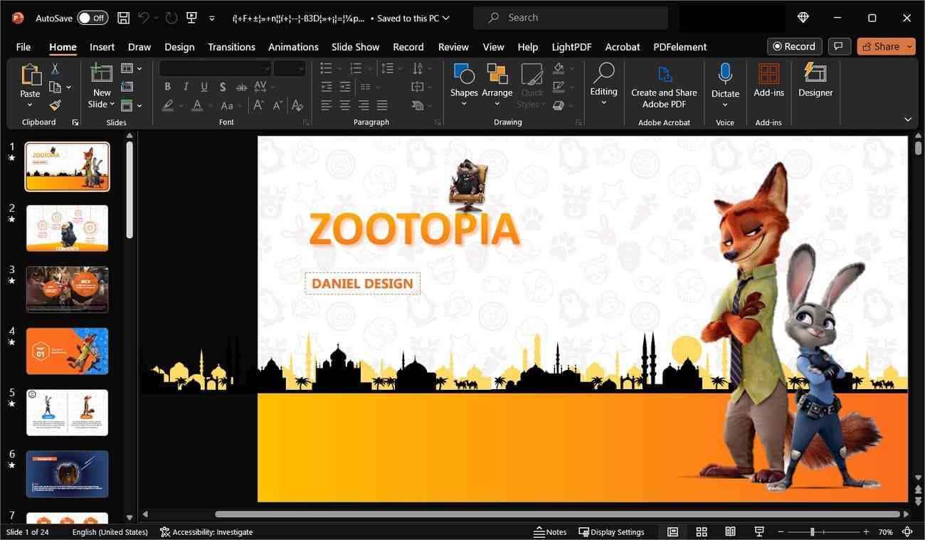 zootopia disney presentation template