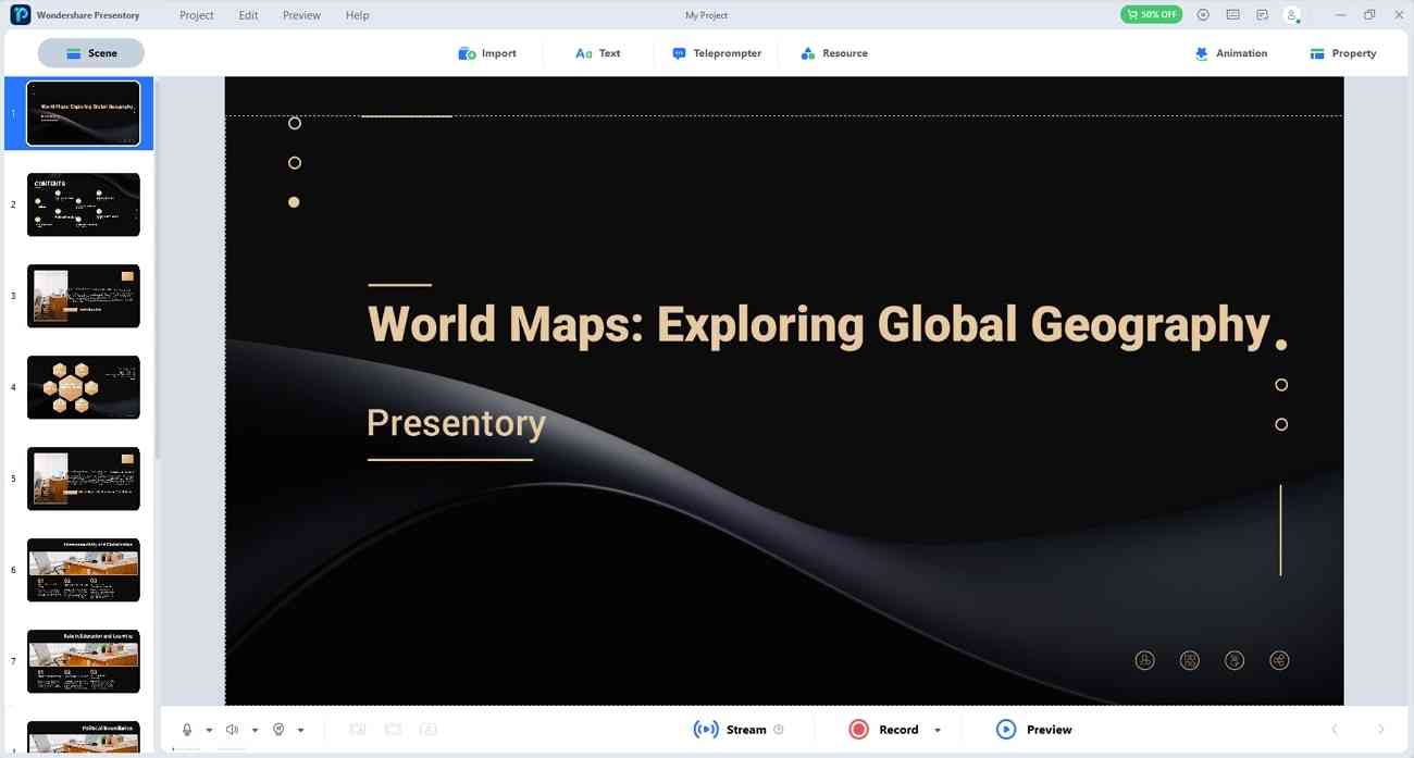 world map template presentory