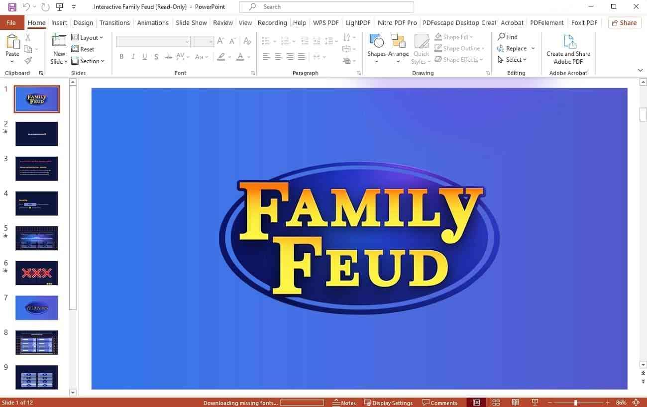 interactive family feud game template
