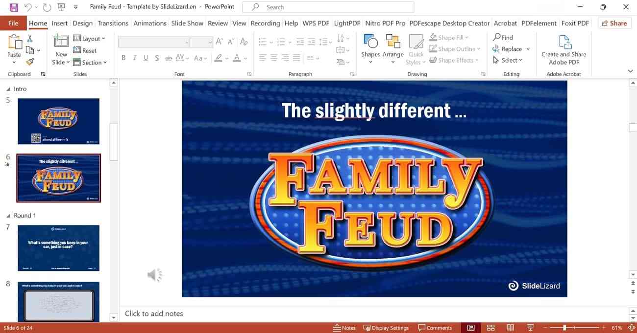 family feud review template