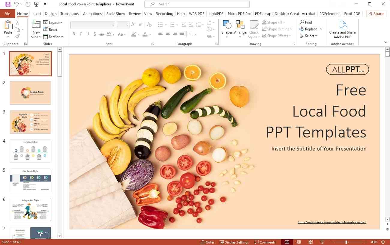 local food ppt templates