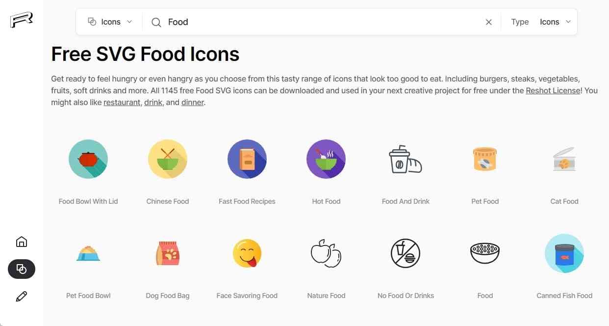 reshot food icons