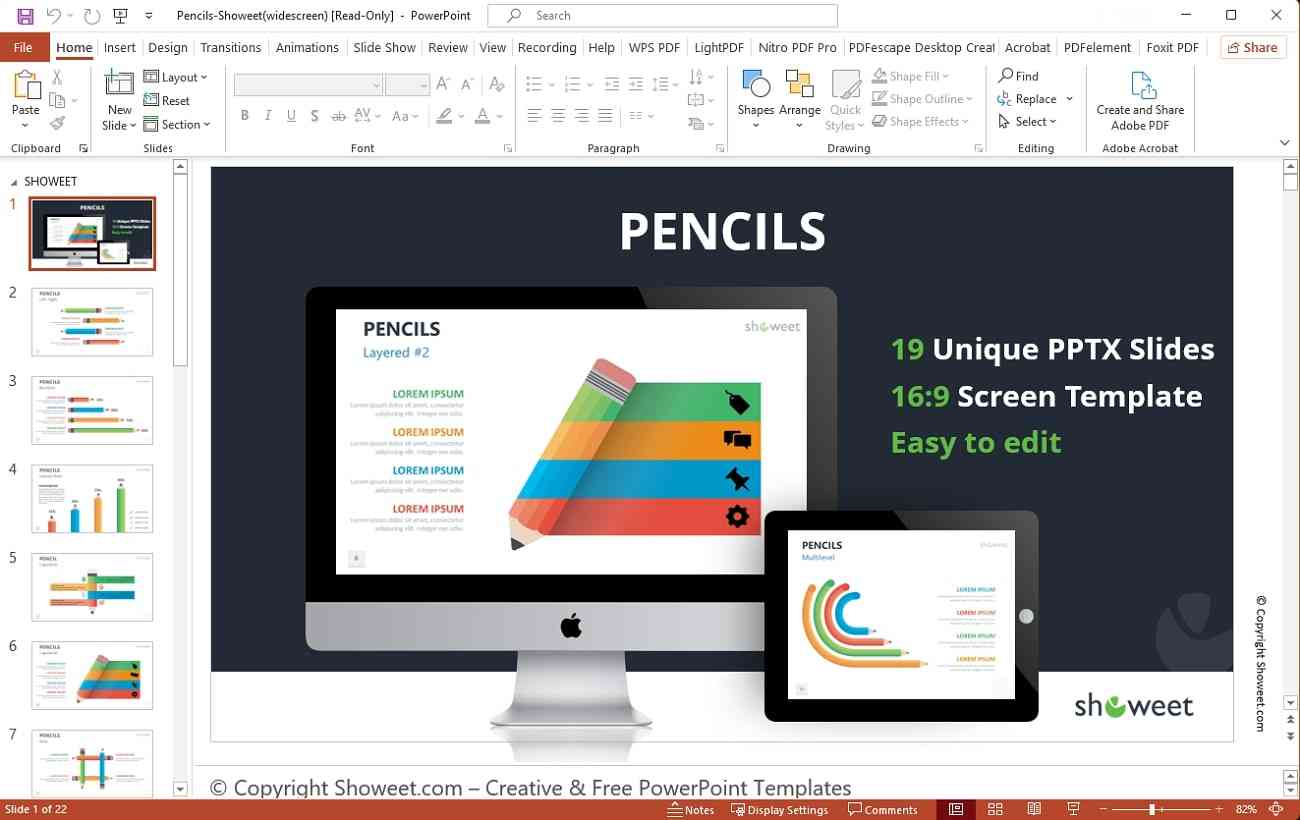 pencils for powerpoint template