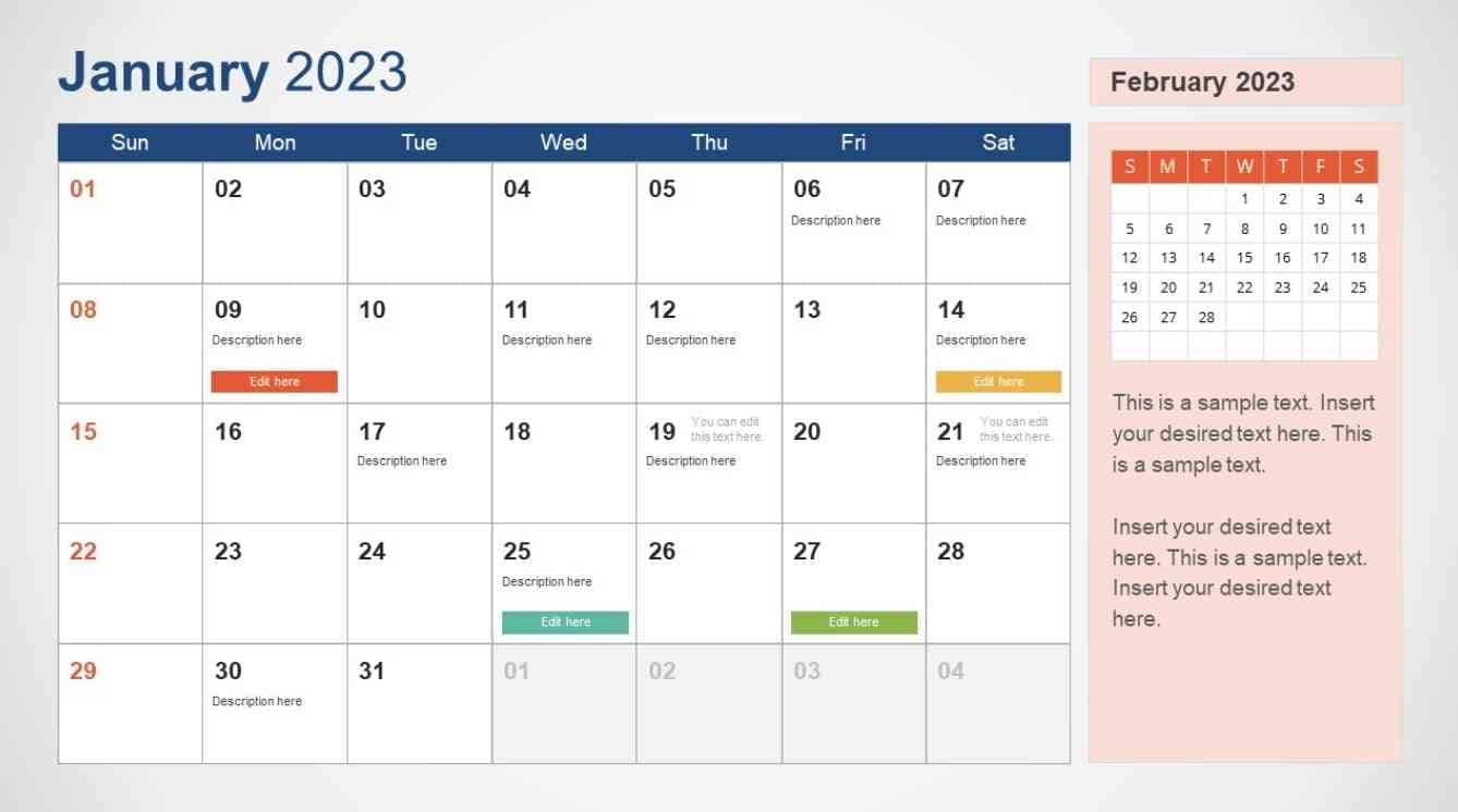 2023 ppt calendar template