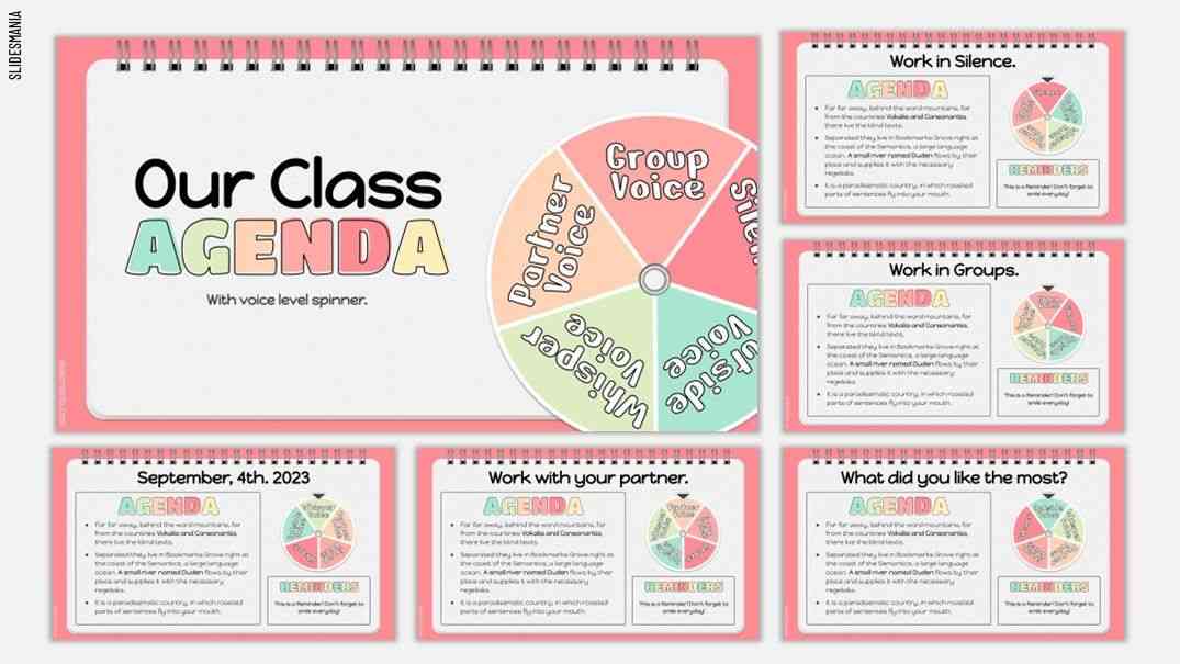 class agenda with animation template