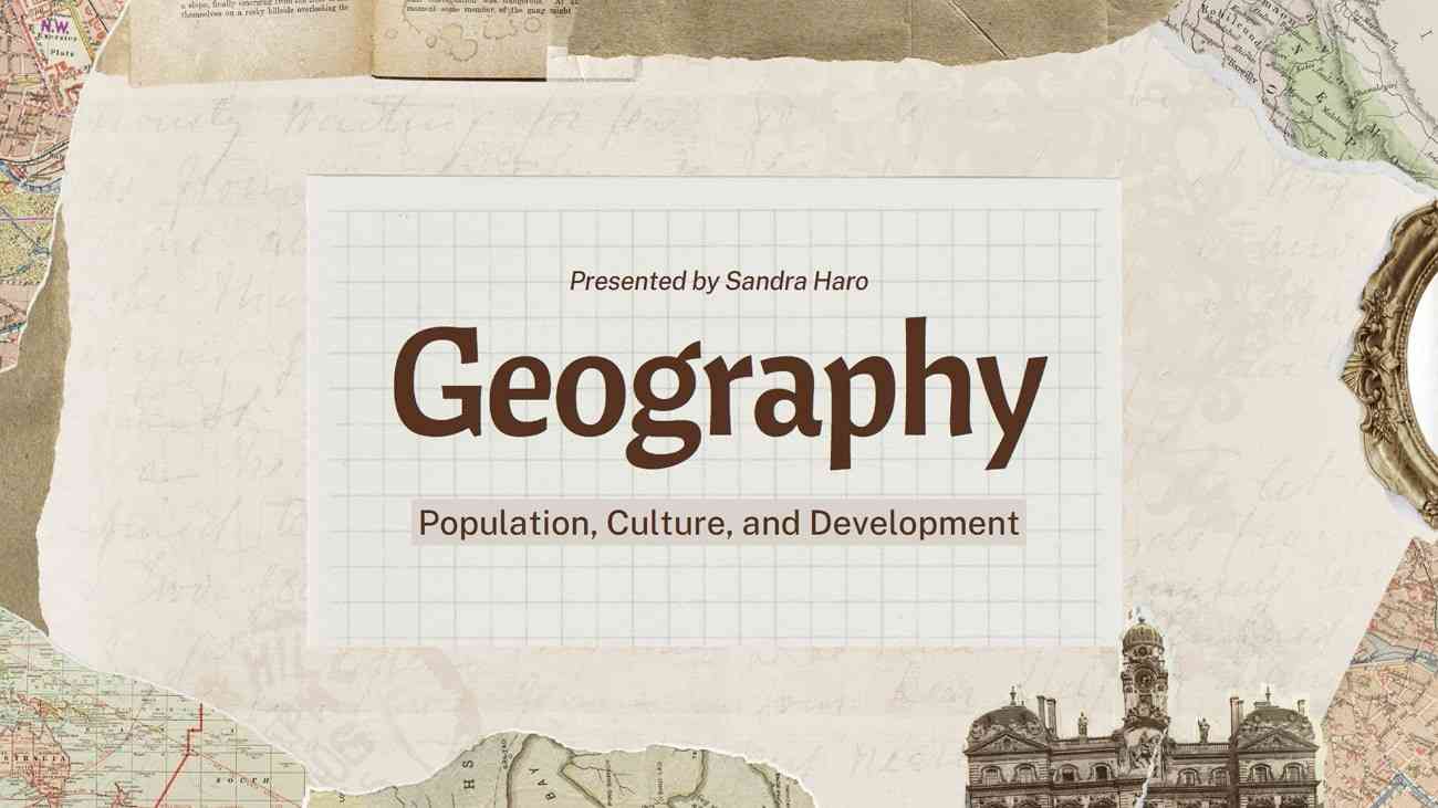 beige scrapbook geography presentation template