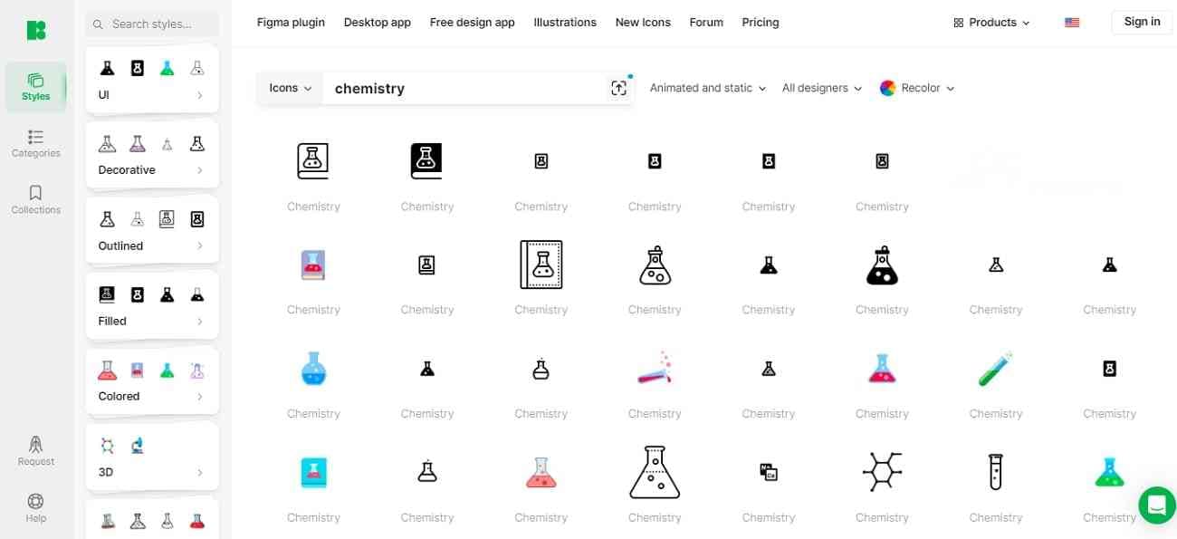 chemistry icon in icons8