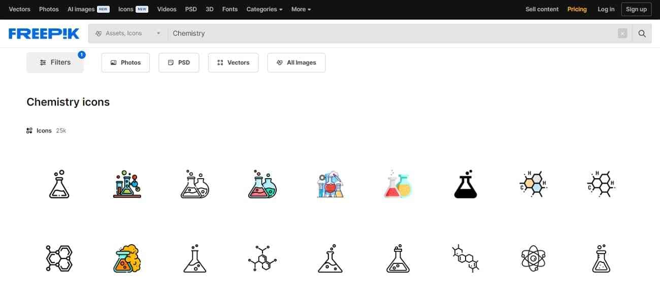 chemistry icons in freepik