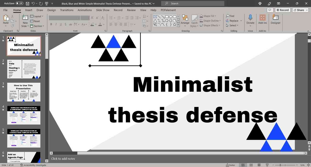 minimalist thesis defense template