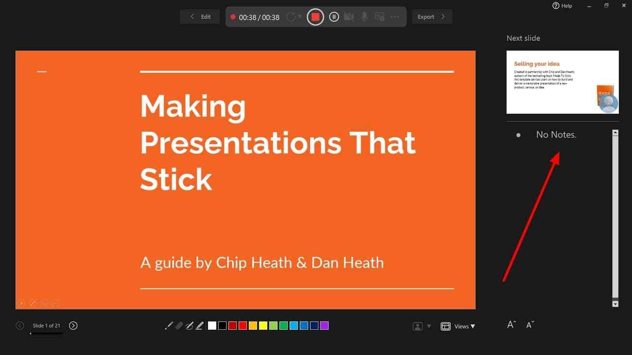 add notes to your presentation