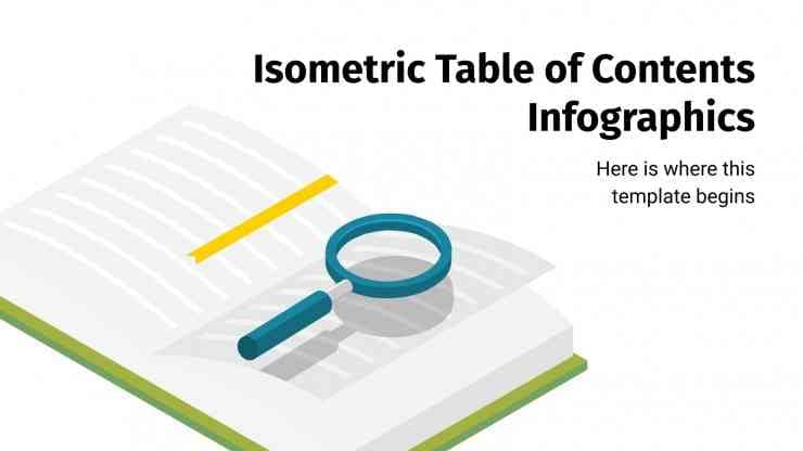 isometric table of contents infographics template