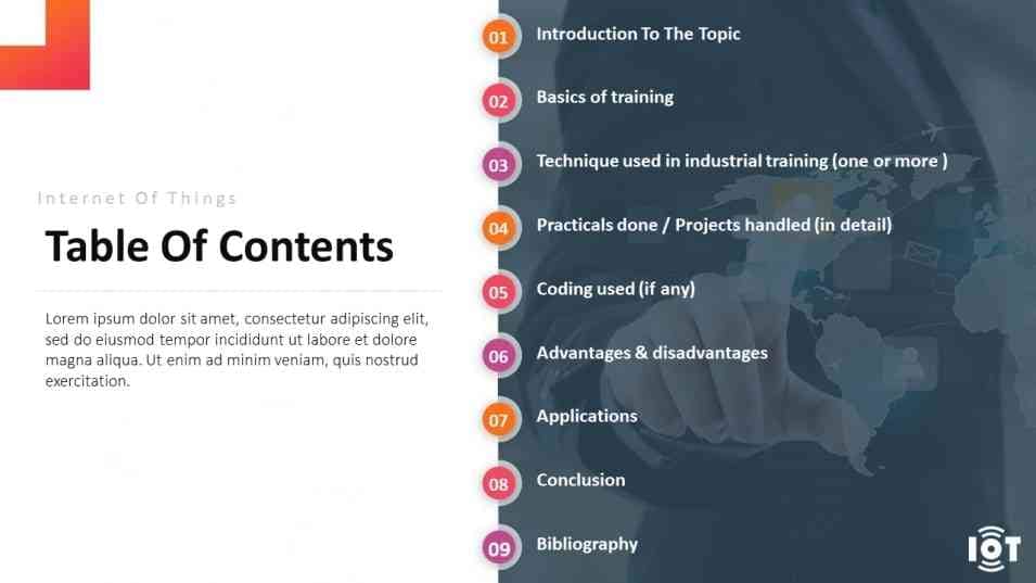best table of content powerpoint template