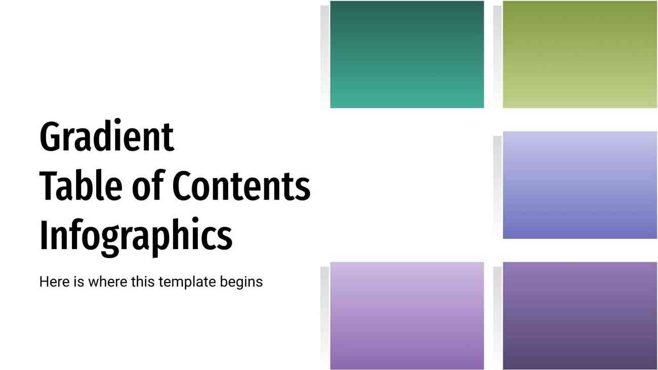 gradient table of contents infographics template