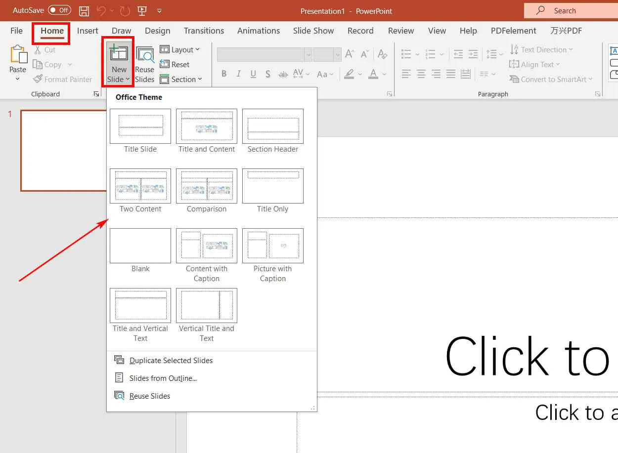 add slides on powerpoint