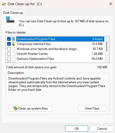 run disk cleanup
