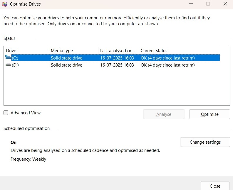 defragment disk windows